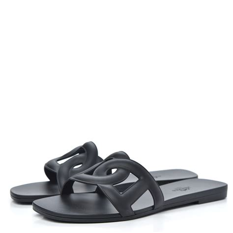 hermes rubber aloha sandals 39 black|hermes oasis sandals dupe.